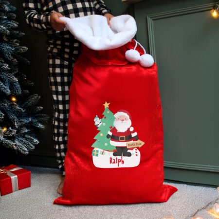 Personalised Santa Luxury Pom Pom Red Sack: 3 - Christmas Sacks By Gift Moments