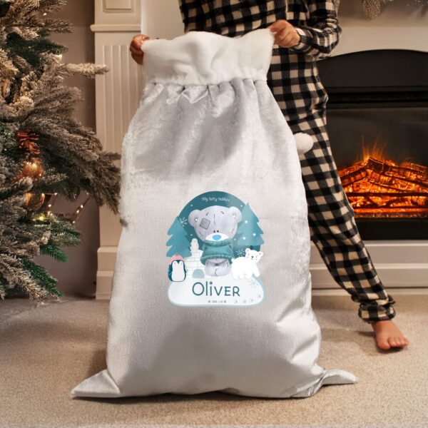 Personalised Winter Explorer Tiny Tatty Teddy Pom Pom Sack: 3 - Christmas Sacks