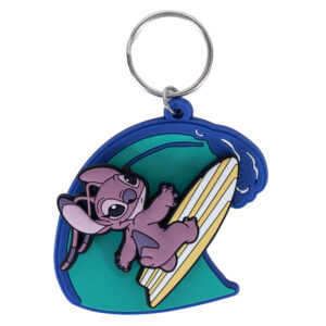 lilo & stitch surfing angel pvc spinner keyring