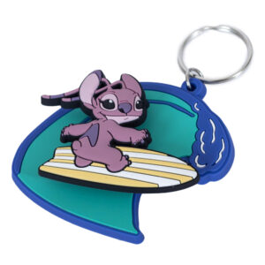 lilo & stitch surfing angel pvc spinner keyring