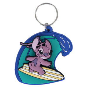 lilo & stitch surfing angel pvc spinner keyring