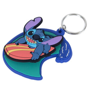 lilo & stitch surfing stitch pvc spinner keyring