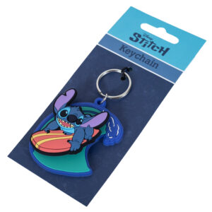 lilo & stitch surfing stitch pvc spinner keyring