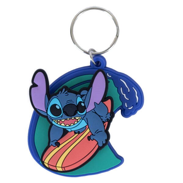 lilo & stitch surfing stitch pvc spinner keyring