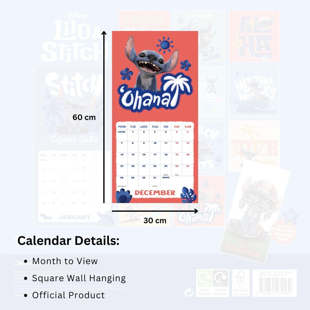 Lilo & stitch live action square calendar