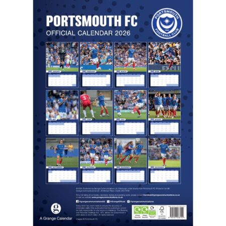 portsmouth fc a3 calendar 2026