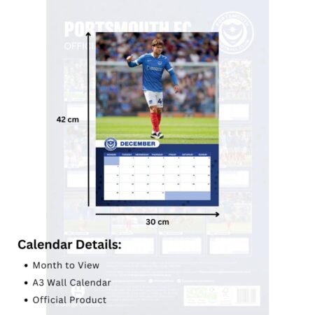 portsmouth fc a3 calendar 2026