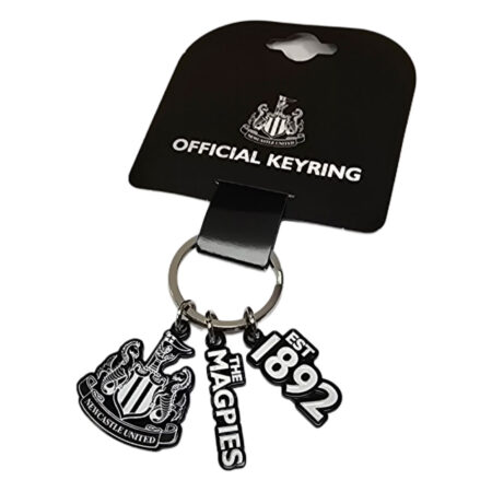 newcastle united fc 3 charm keyring