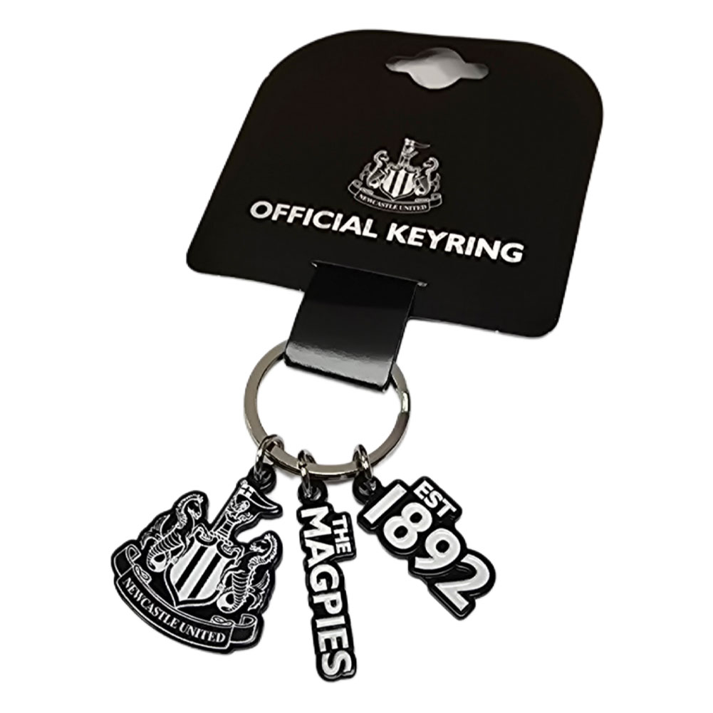 newcastle united fc 3 charm keyring