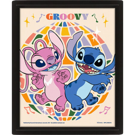 lilo & stitch groovy framed 3d picture