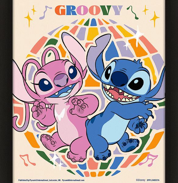 lilo & stitch groovy framed 3d picture