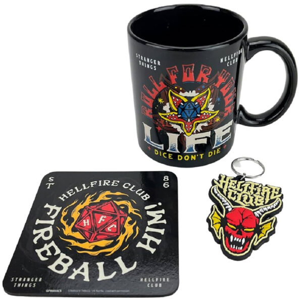 stranger things hellfire club mug & coaster set