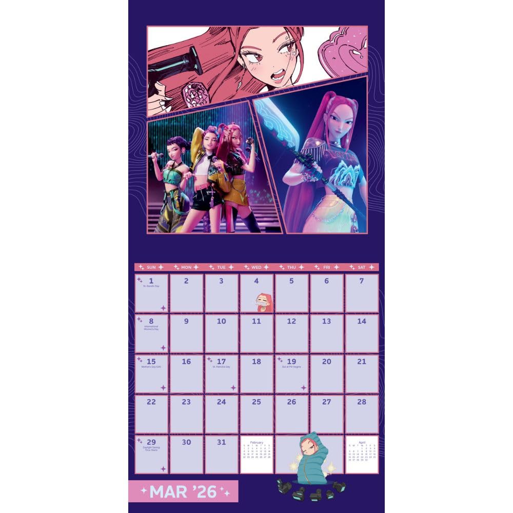 k pop demon hunters square calendar 2026