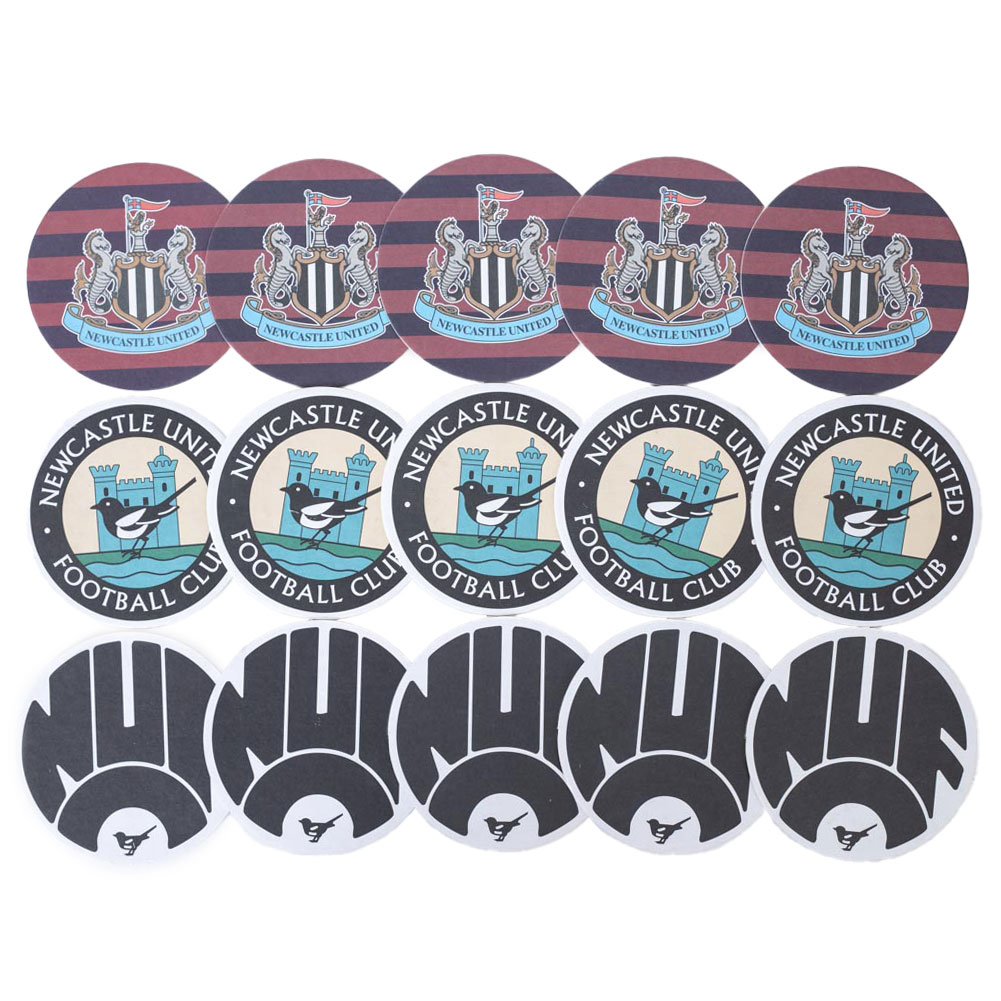 newcastle united fc 15pk retro beer mat set