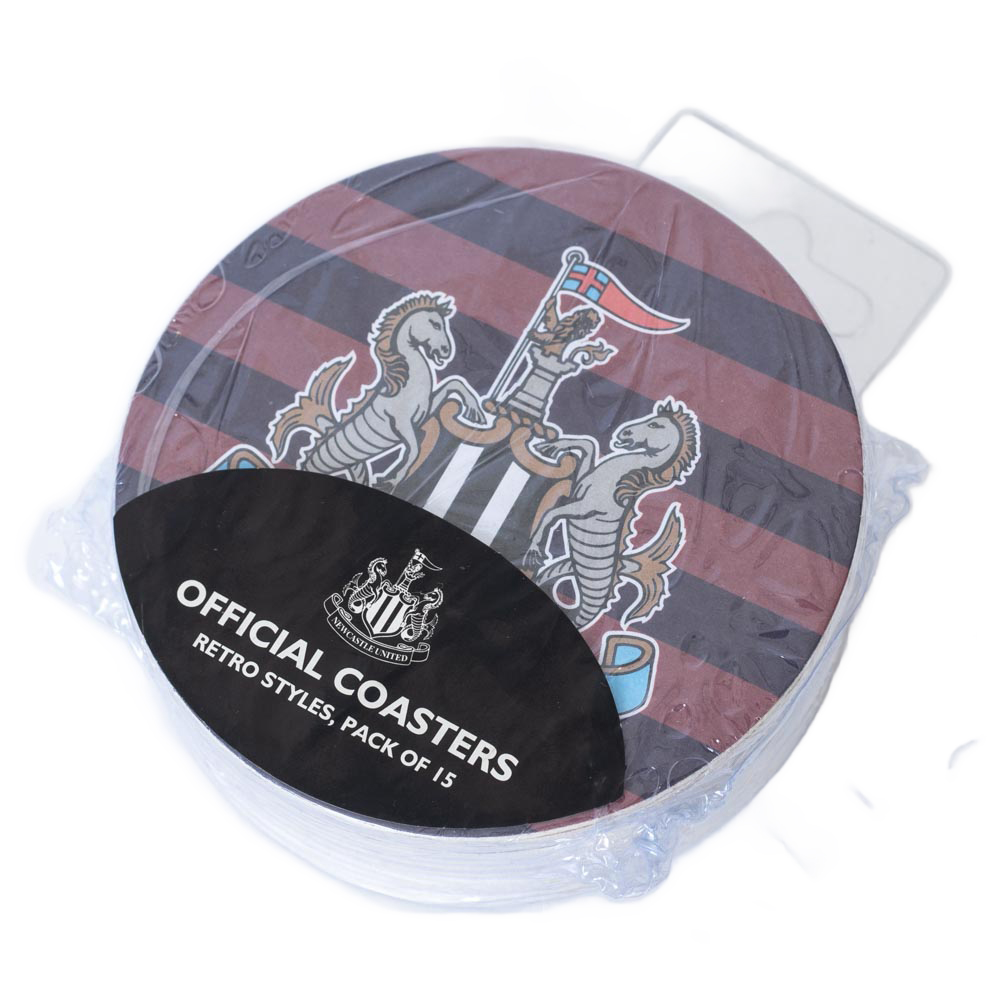newcastle united fc 15pk retro beer mat set