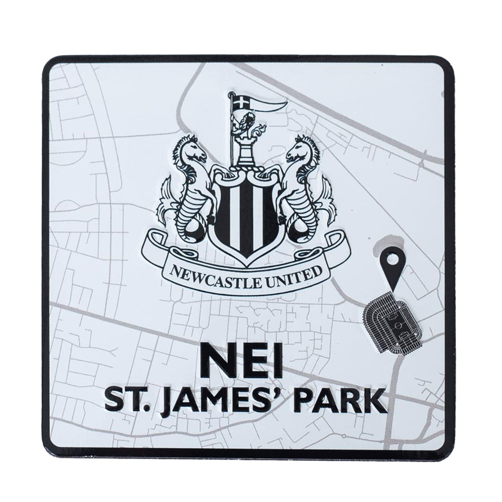 newcastle united fc route to st james' park fridge magnet