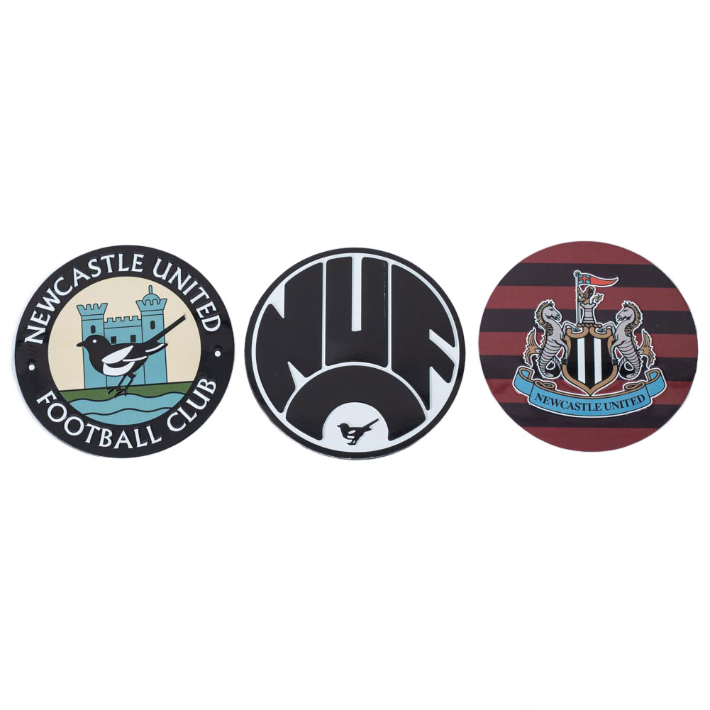 newcastle united fc 3pk retro fridge magnet set