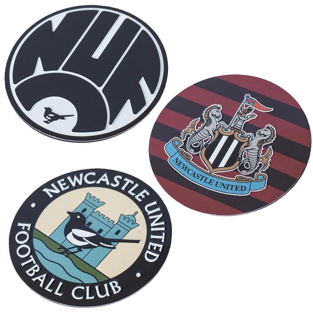 newcastle united fc 3pk retro fridge magnet set