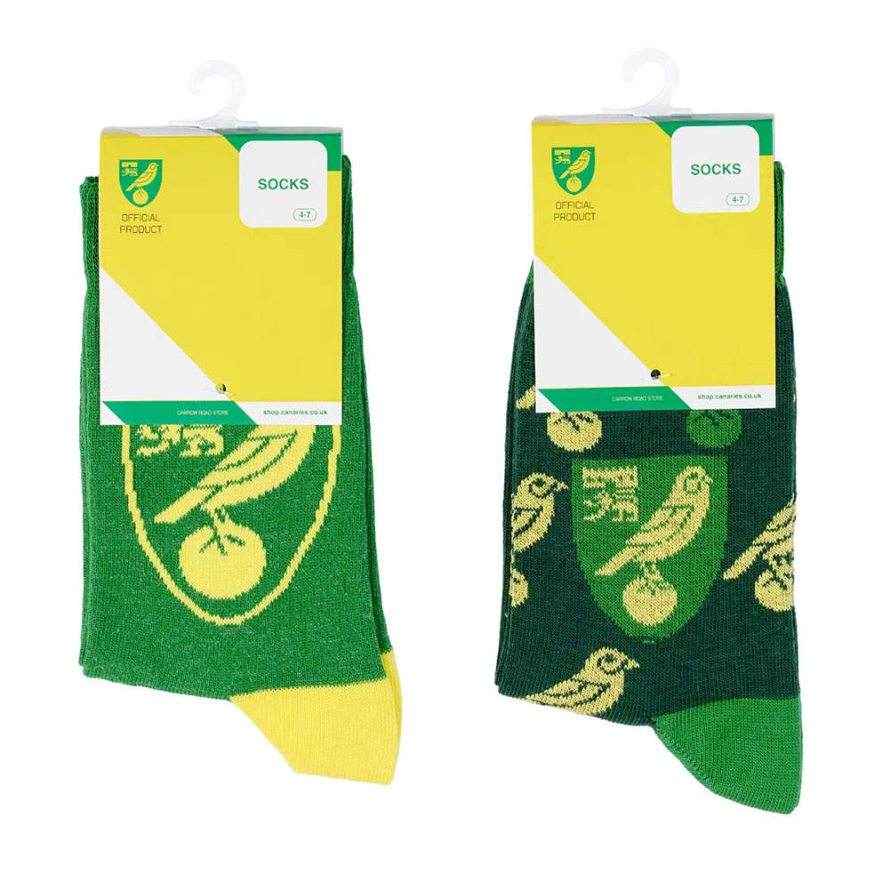 norwich city fc twin pack dress socks 7 11