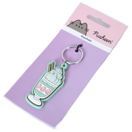 pusheen matcha pvc keyring