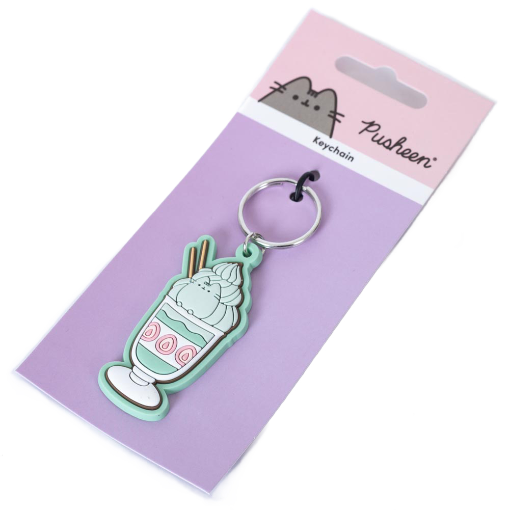 pusheen matcha pvc keyring