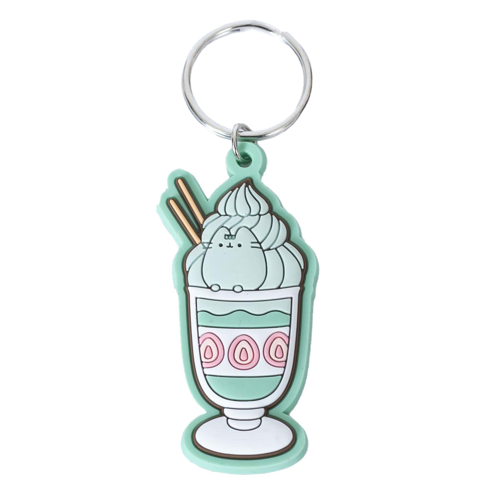 pusheen matcha pvc keyring