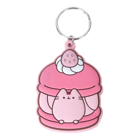pusheen strawberry pvc keyring
