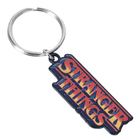 stranger things logo metal keyring