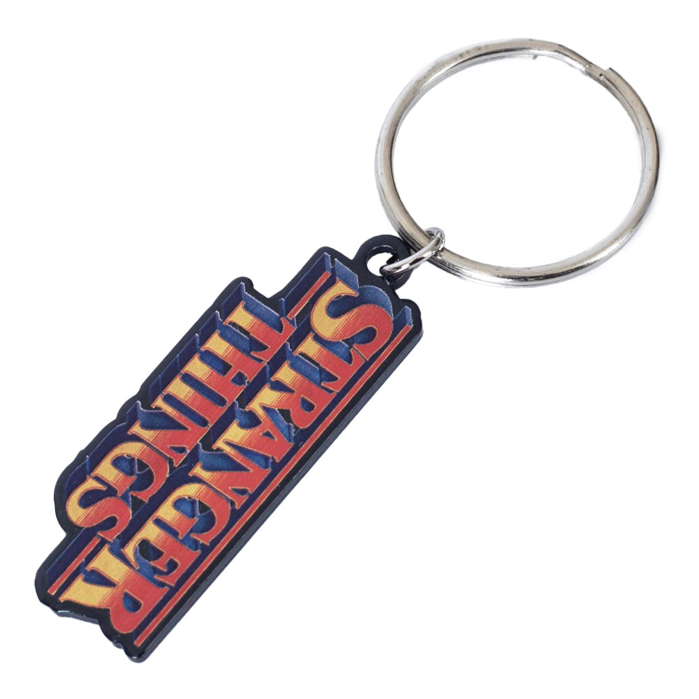 stranger things logo metal keyring
