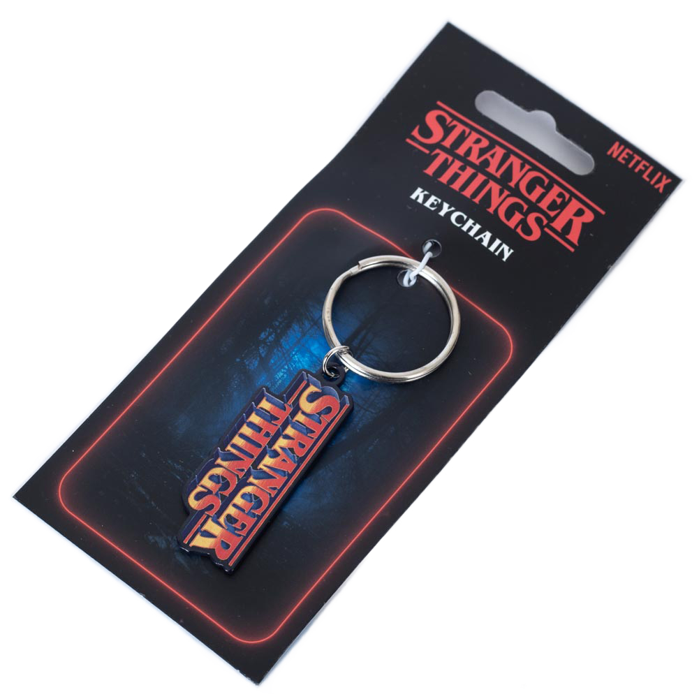 stranger things logo metal keyring
