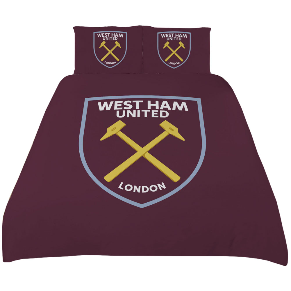 west ham united fc crest double duvet set
