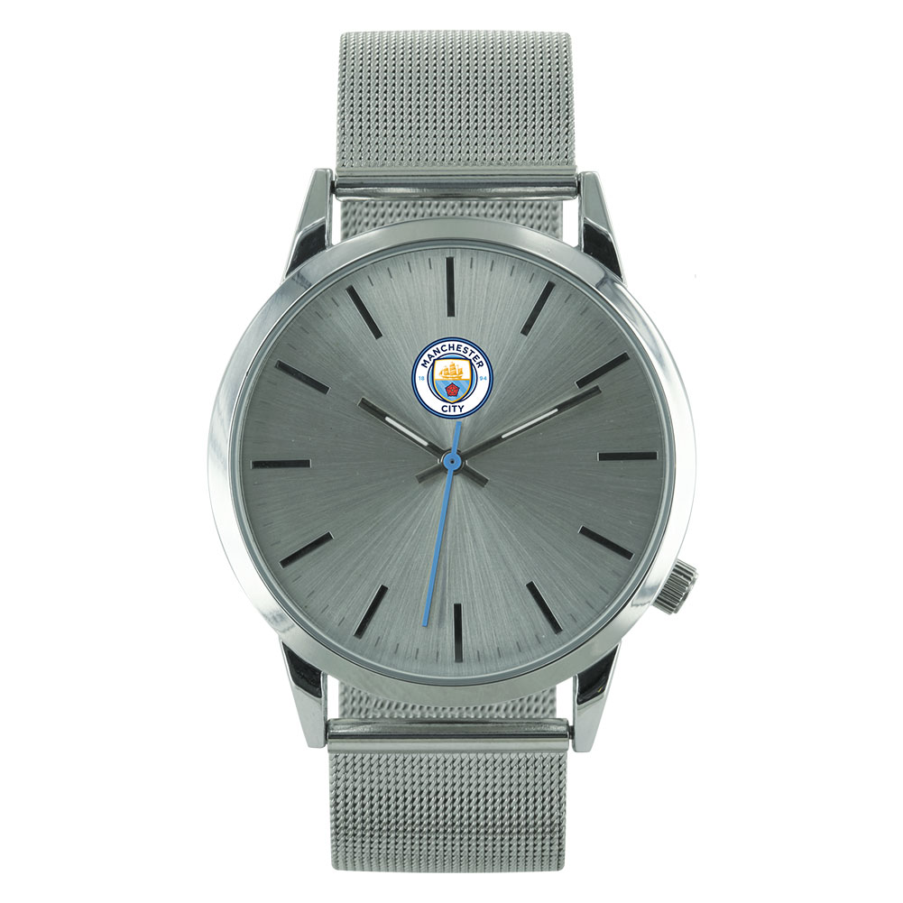 manchester city fc mens mesh strap watch