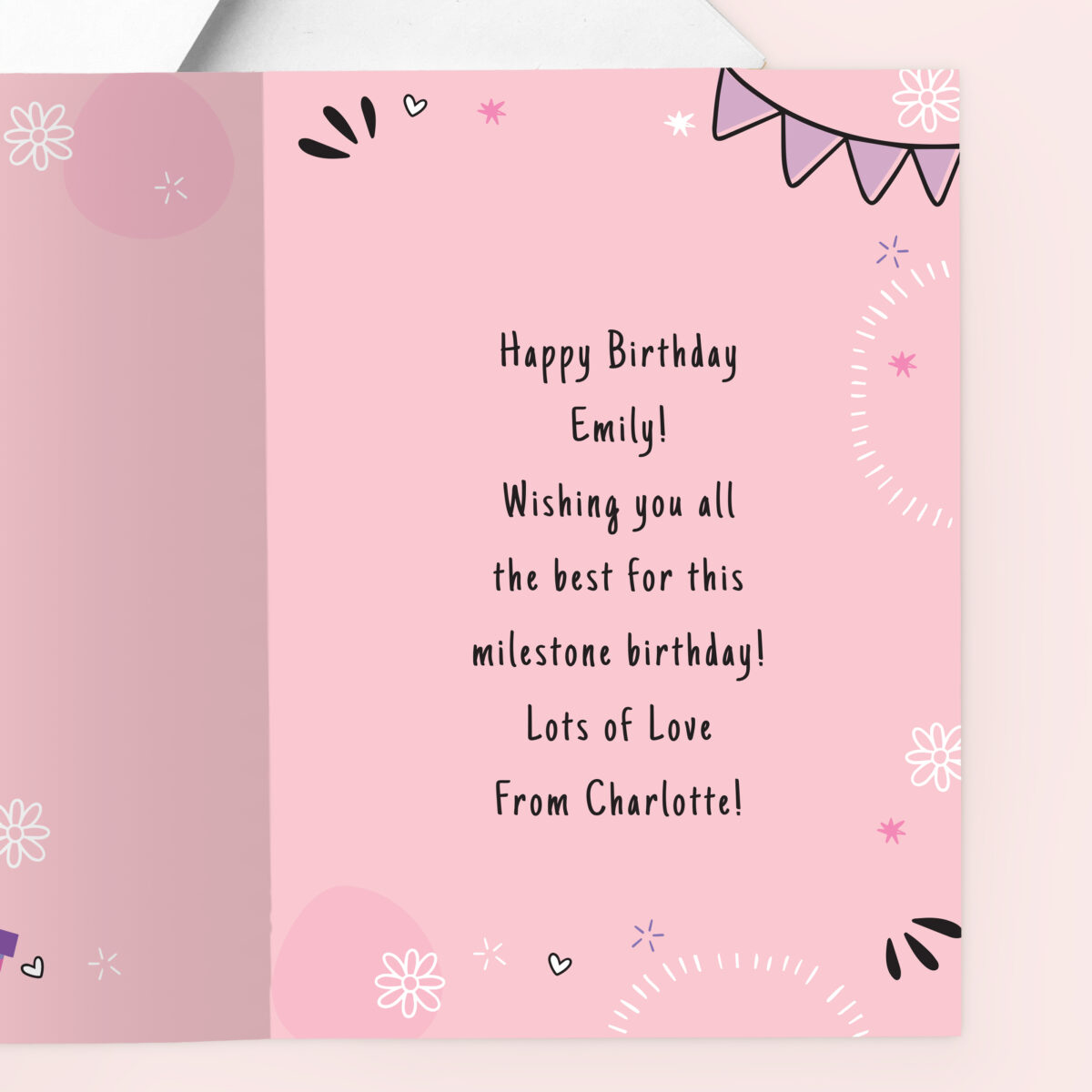 Personalised Photo Upload Pink Birthday Card