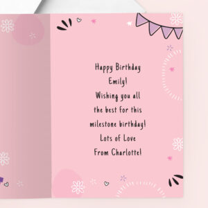 Personalised Photo Upload Pink Birthday Card - Image 4