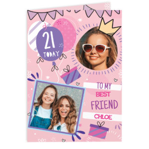 Personalised Photo Upload Pink Birthday Card