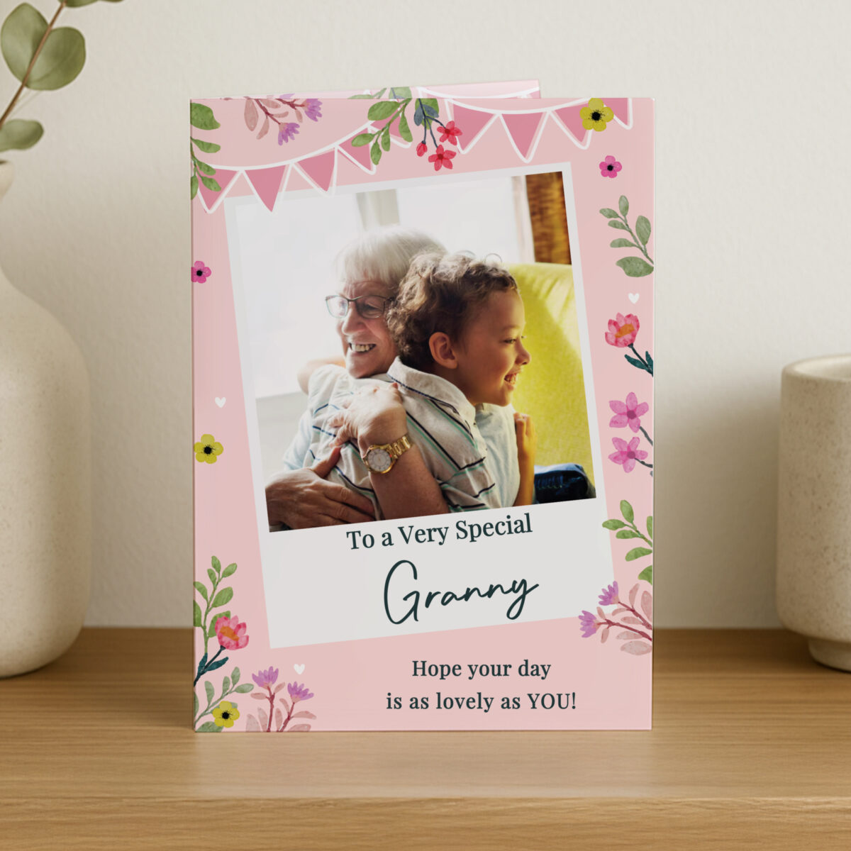 Personalised Photo Upload Floral Card