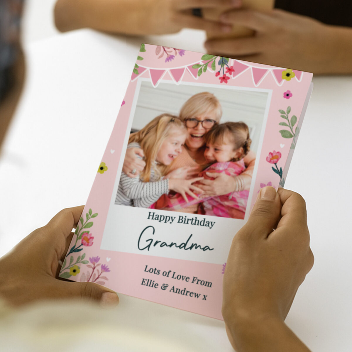 Personalised Photo Upload Floral Card