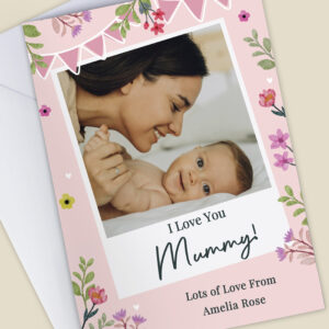 Personalised Photo Upload Floral Card