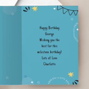 Personalised Photo Upload Blue Birthday Card - Image 4