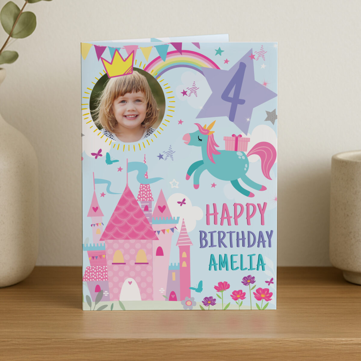 Personalised Photo Upload Princess Birthday Card