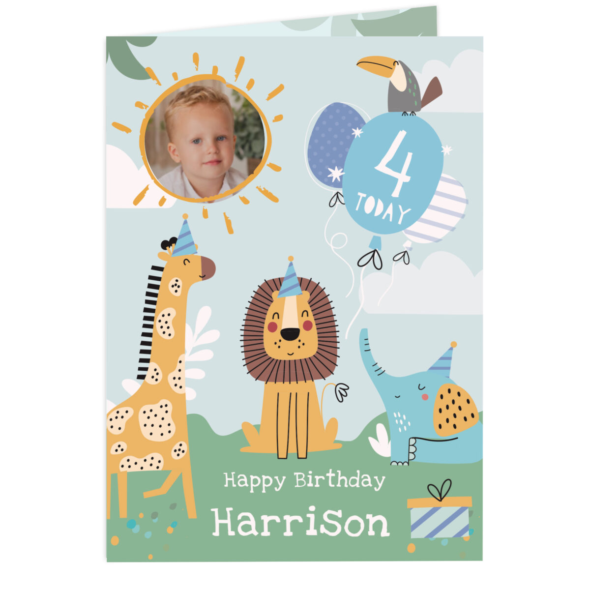 Personalised Photo Upload Animals Birthday Card