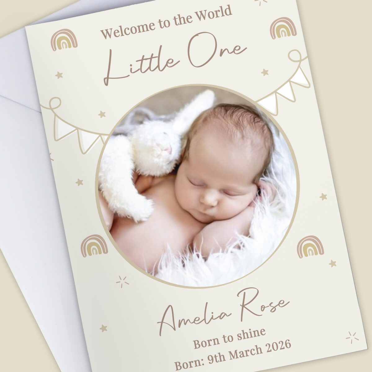 Personalised Photo Upload New Baby Card