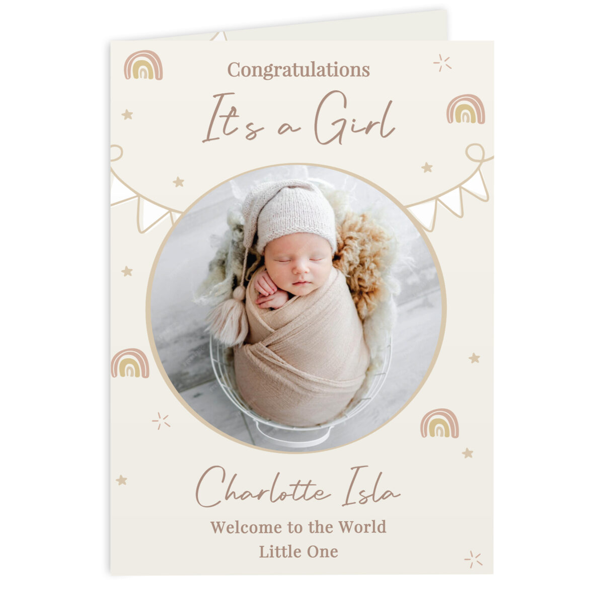 Personalised Photo Upload New Baby Card