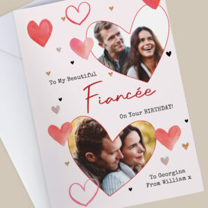 Personalised Photo Upload Red Hearts Card - Image 5