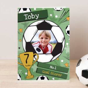 Personalised Photo Upload Football Birthday Card