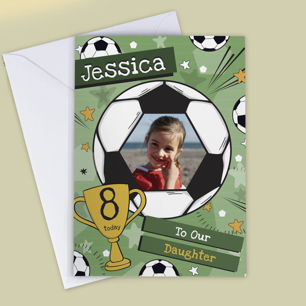 Personalised Photo Upload Football Birthday Card