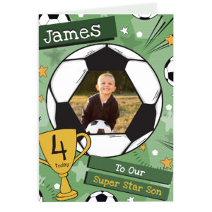 Personalised Photo Upload Football Birthday Card