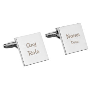 Personalised Wedding Role Square Cufflinks - 2 line - Image 7