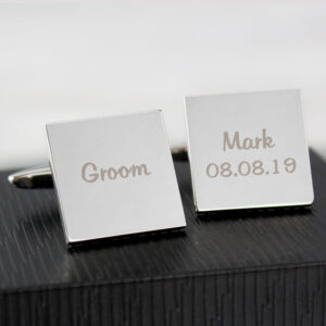 Personalised Wedding Role Square Cufflinks -1 line - Image 5