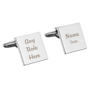 Personalised Wedding Role Square Cufflinks -3 lines - Image 5